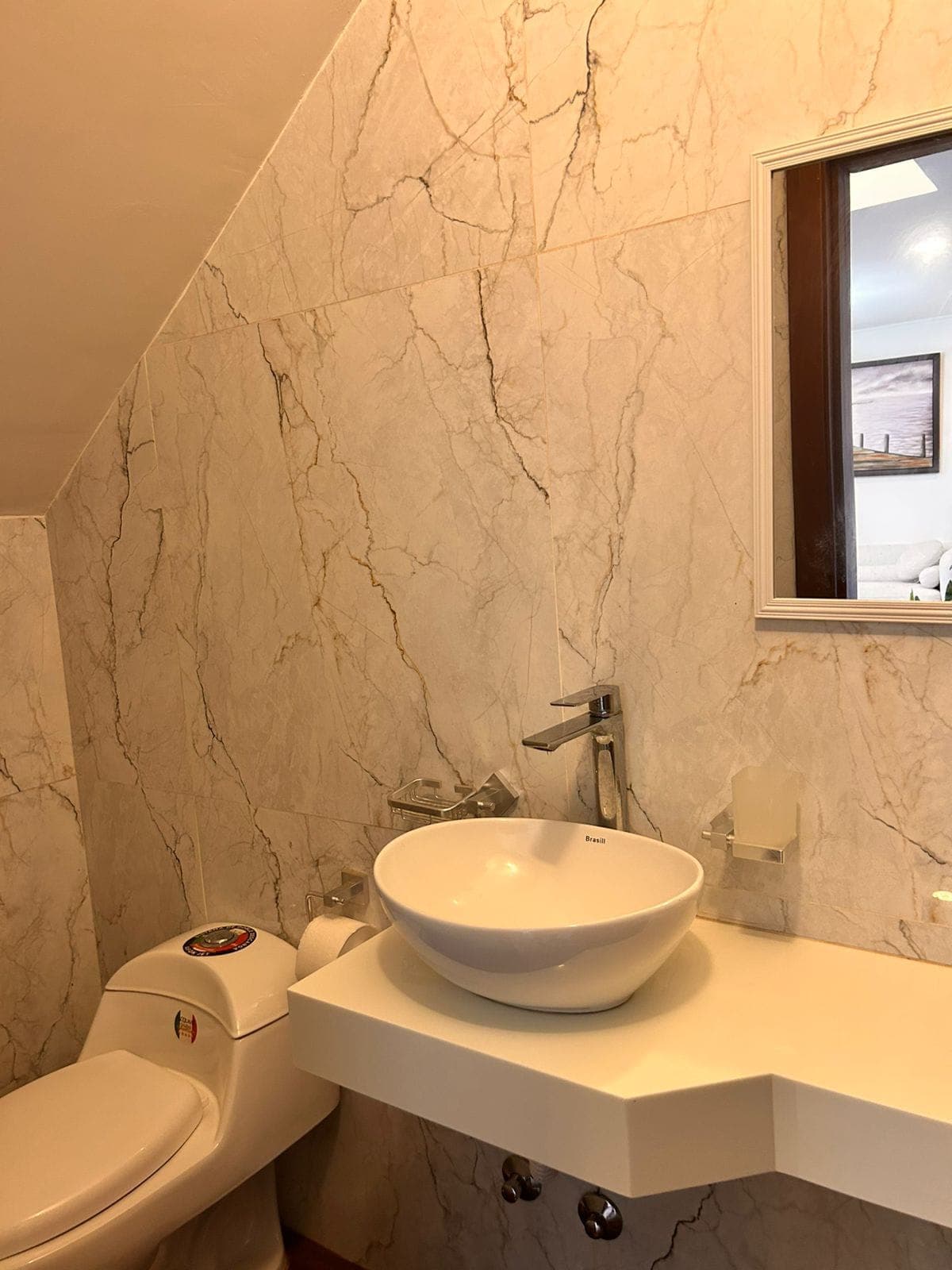 The entrance bathroom at Davezies House