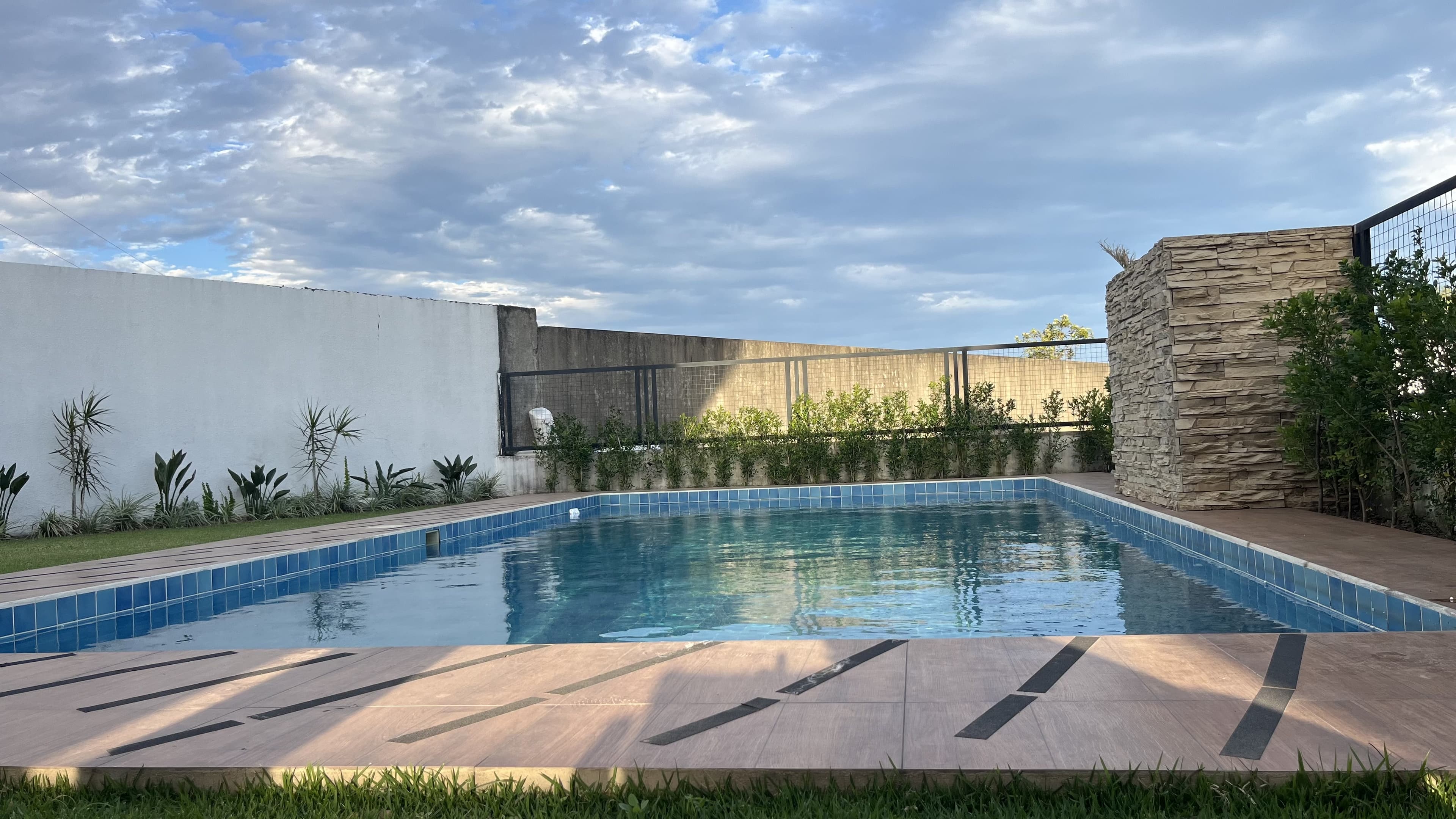 The private pool in a quiet morning moment